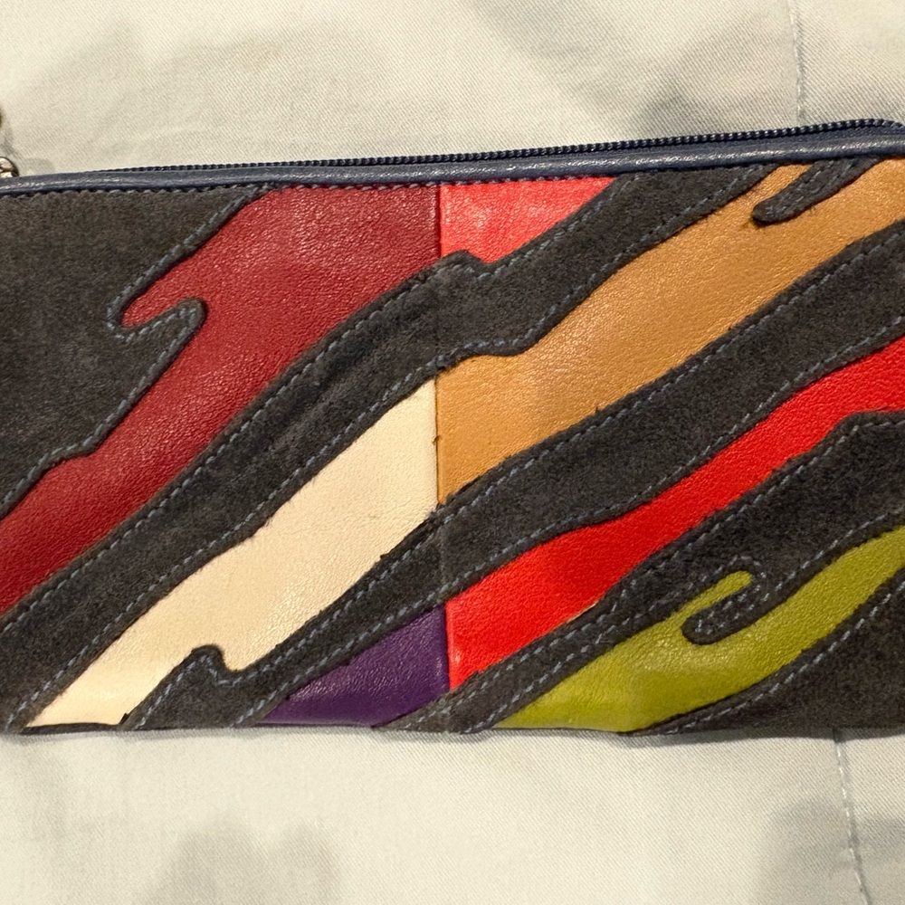 Coach Brush Stroke Suede Wristlet- Vintage